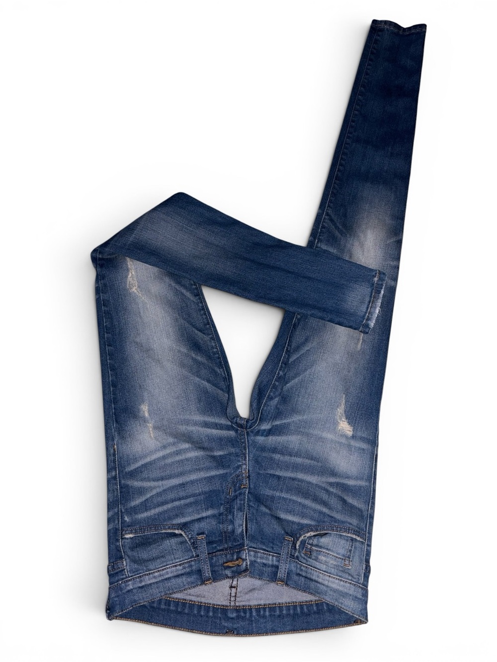 Slim Fit Women's Skinny Jeans in Washed Blue - Picture 2 of 4